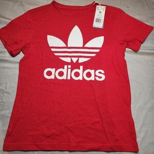 Adidas Kids Red Tee with White‎ Logo